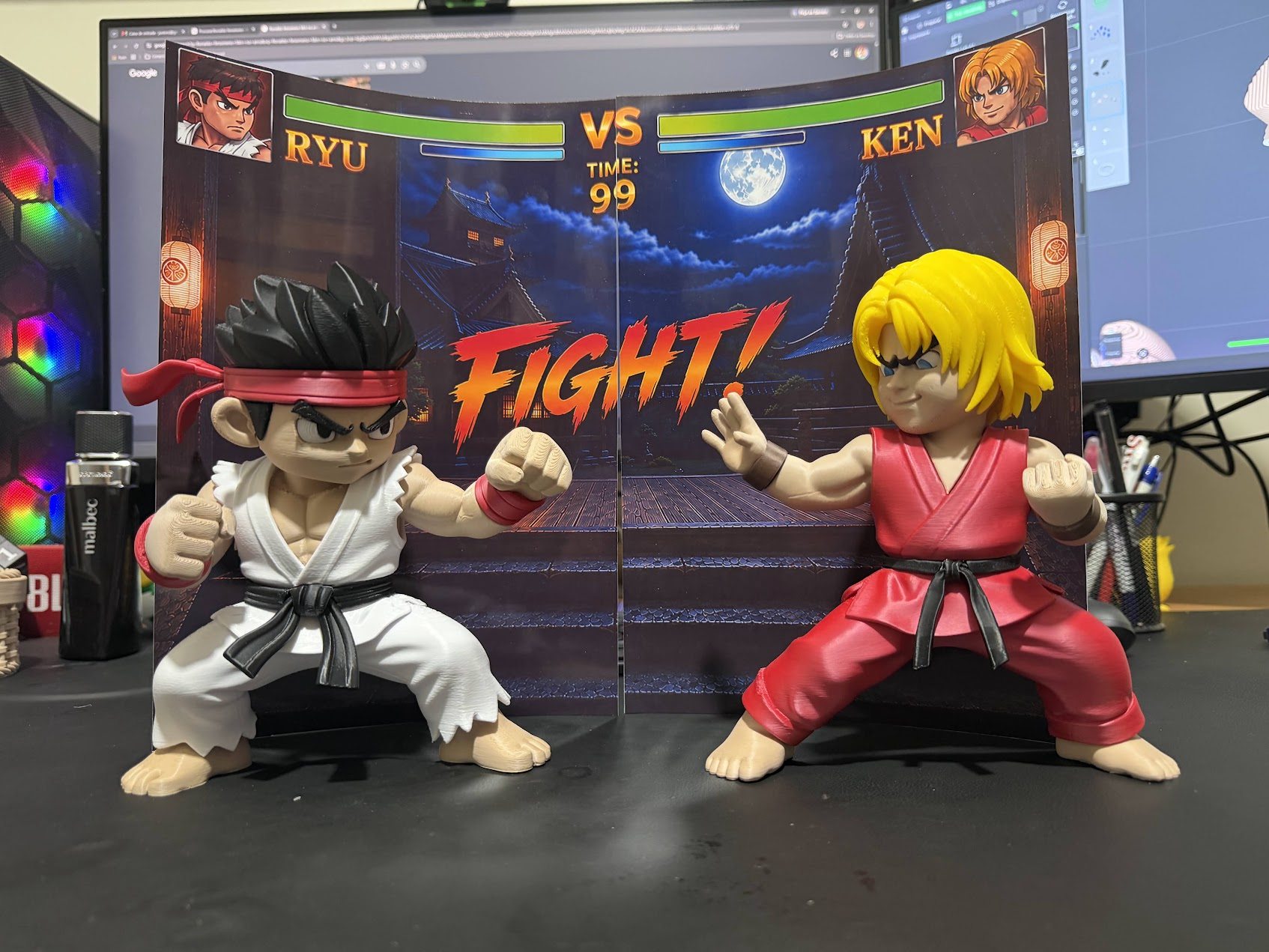 Diorama Street Fighter impresso em 3D