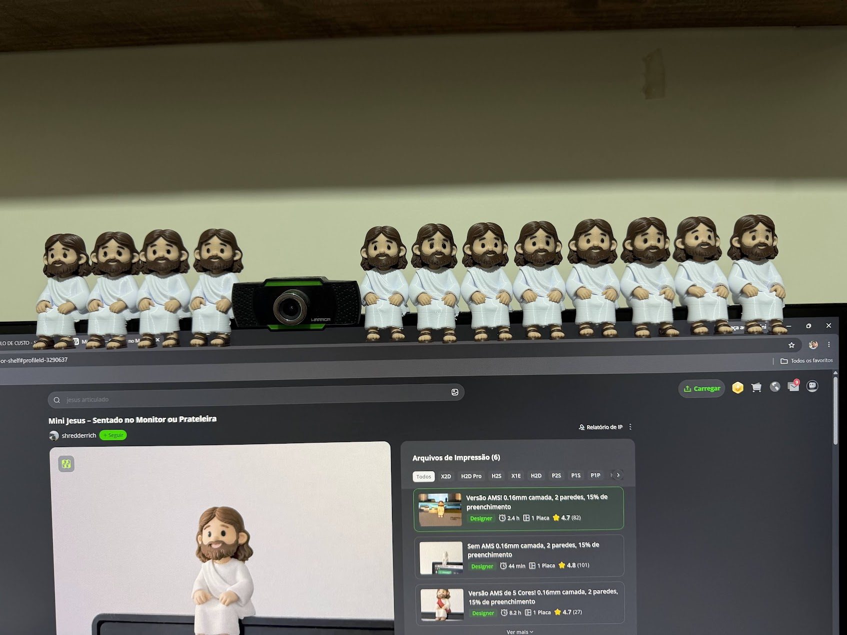 Peca personalizada de fe impressa em 3D